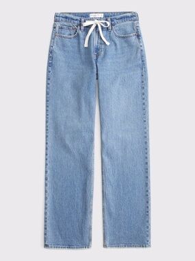 NWT! Abercrombie & Fitch Low Rise Baggy Jean MEDIUM DRAWSTRING 33